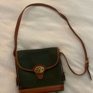 Dooney & Bourke Vintage Spectator Bag in Fir Green and Tan Leather